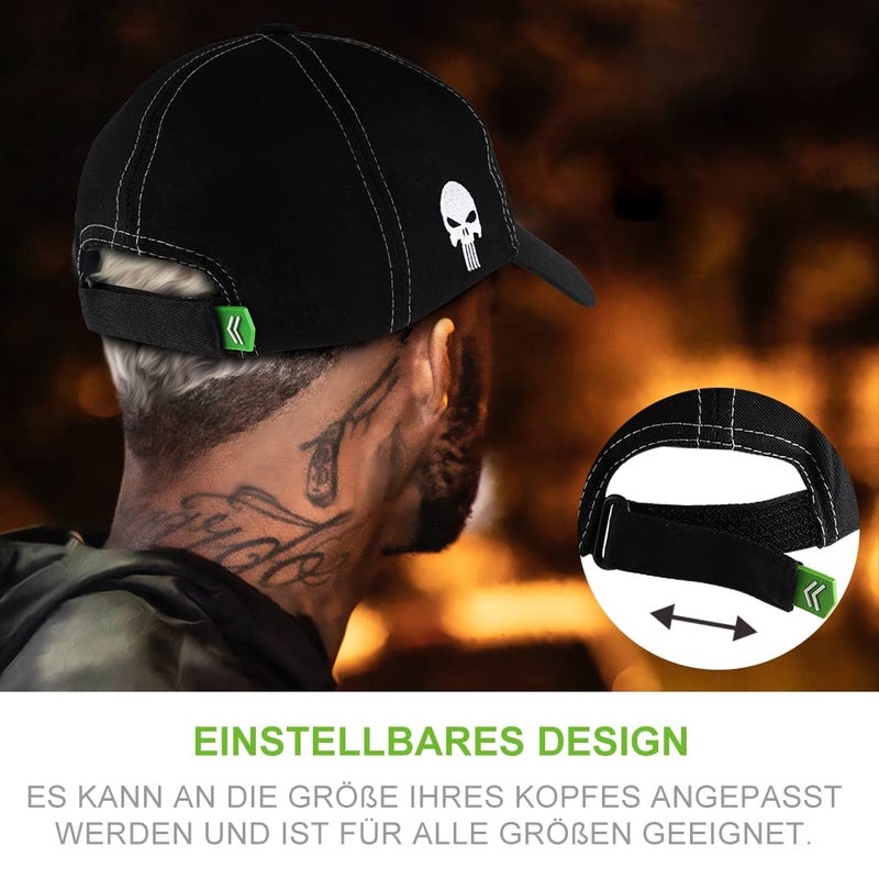 GREEN DEVIL قبعة أمان من GREEN DEVIL قبعة بيسبول على شكل قبعة أمان قبعات صلبة خفيفة الوزن قابلة للتنفس للرجال والنساء (حافة سوداء طويلة) - Image 3